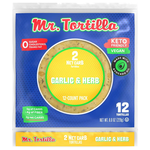 Mr. Tortilla - 2 Net Carb Tortilla - Garlic & Herb - 12 Count