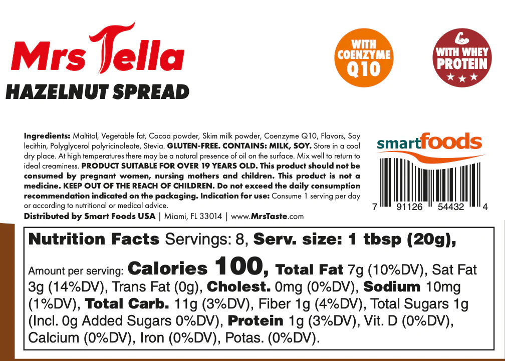 Mrs Taste - Sugar Free Protein Spread - Mrs Tella (Chocolate Hazelnut) - 160g