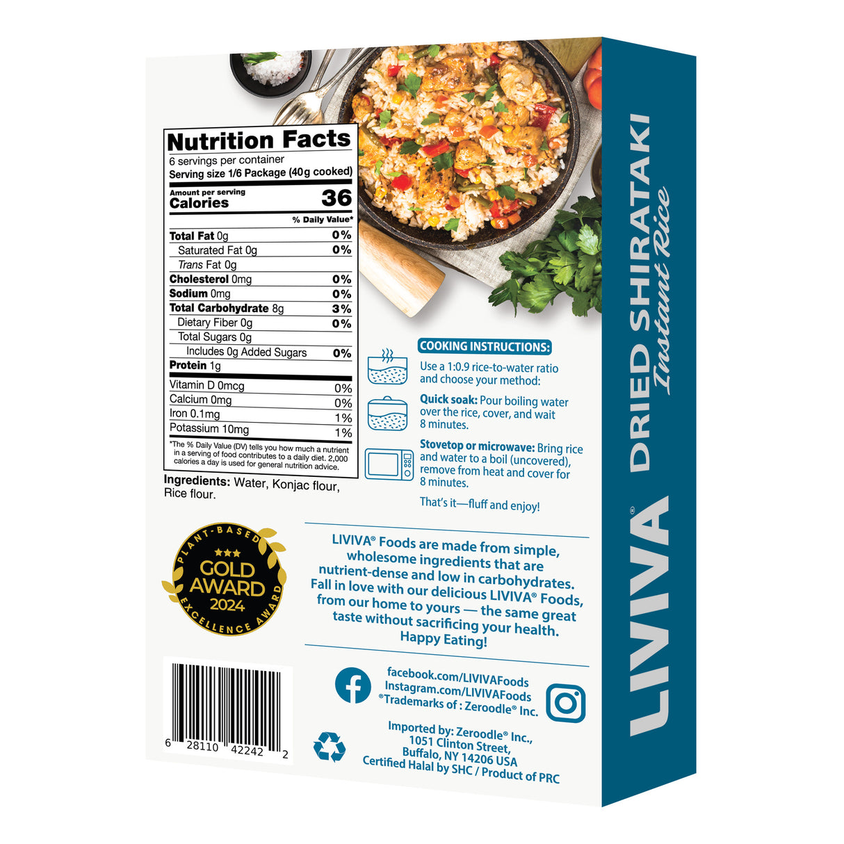 Liviva - Low Carb Dried Shirataki - Instant Rice (NEW) - 120g