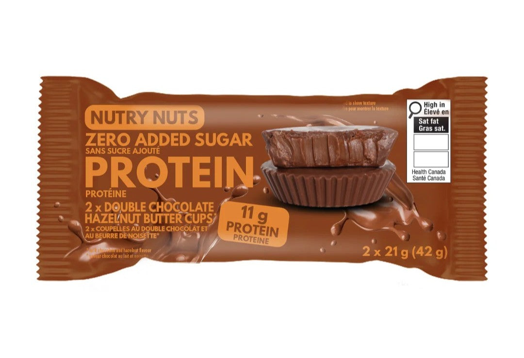 Nutry Nuts - Zero Added Sugar Protein Hazelnut Butter Cups - Double Chocolate - 2x21g