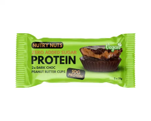 Nutry Nuts - Zero Added Sugar Protein Peanut Butter Cups - Dark Chocolate - 2x21g