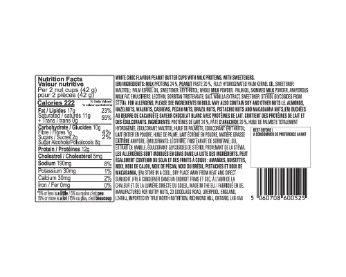 Nutry Nuts - Zero Added Sugar Protein Peanut Butter Cups - White Chocolate - 2x21g