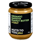 Nuts to You - Peanut Butter - Organic Smooth Peanut Butter + Salt - 375g