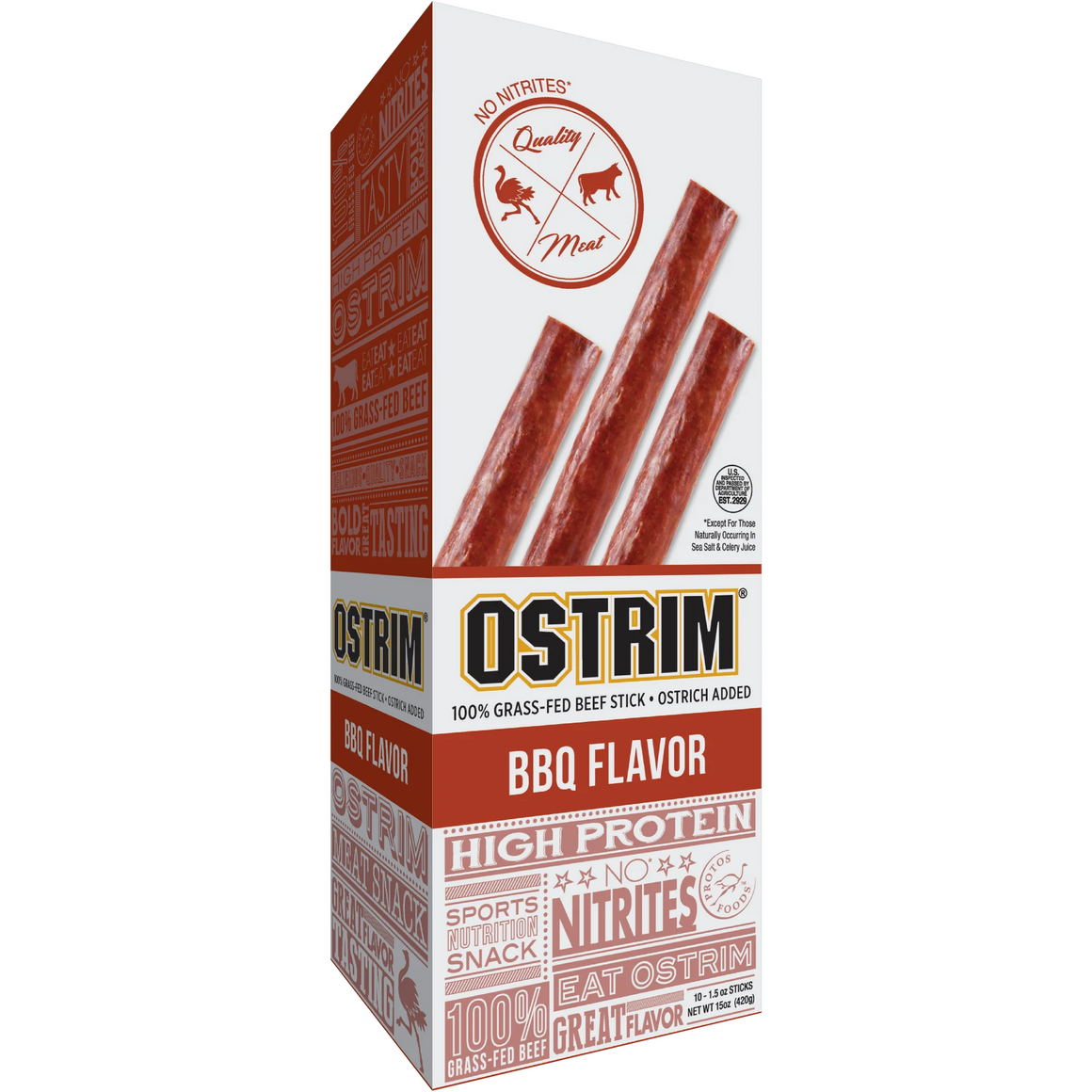 OSTRIM - Beef & Ostrich Snack Sticks - BBQ - 1 Stick