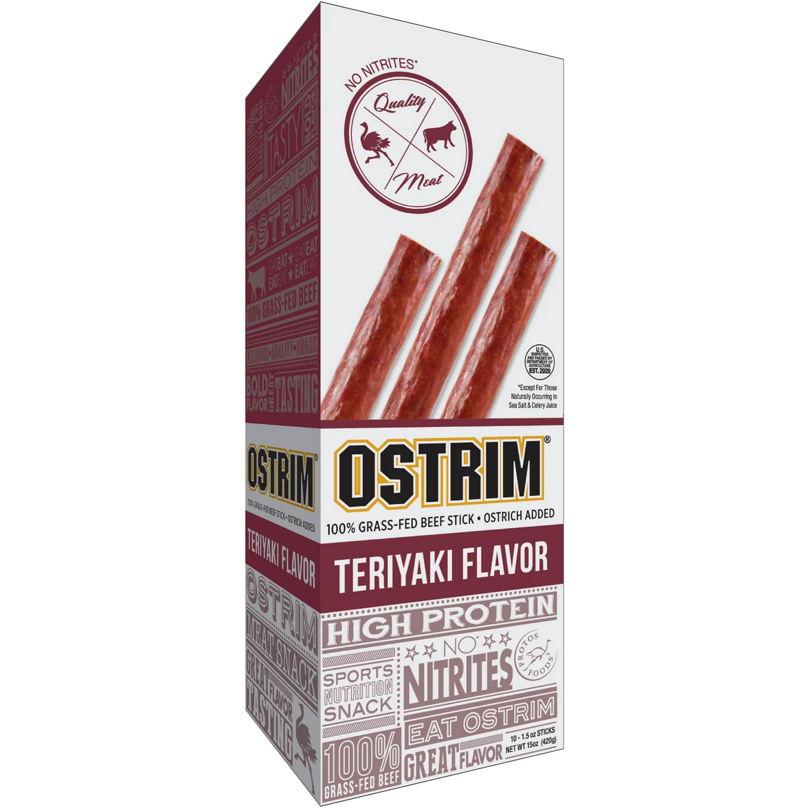 OSTRIM - Sticks Snack Bœuf &amp; Autruche - Teriyaki - 1 Stick