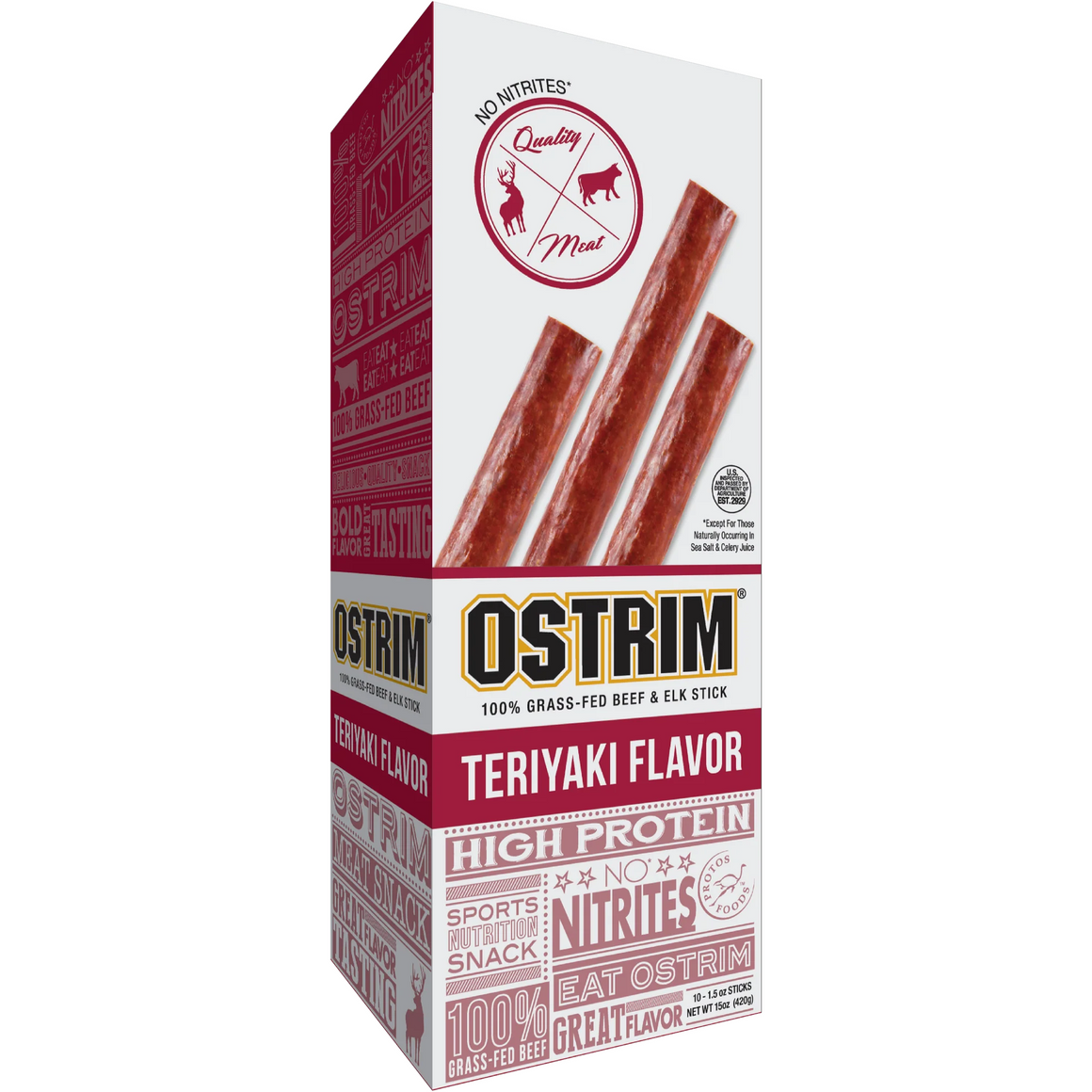OSTRIM - Beef & Elk Snack Sticks - Teriyaki - 1 Stick