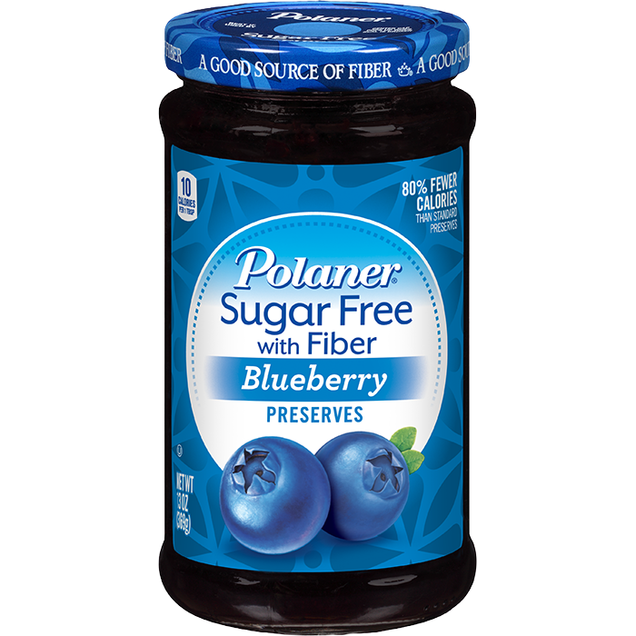 Polaner - Sugar Free Jam with Fiber - Blueberry - 13.5 oz