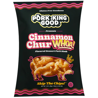 Pork King Good - Dessert Pork Rinds - Cinnamon ChurWhoa - 3 oz bag