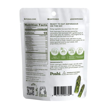 Poshi Veggie Snacks - Asparagus with Rosemary & Oregano - 38g