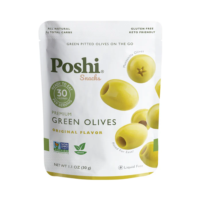 Poshi Veggie Snacks - Original Green Olives - 30g
