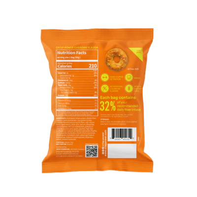 Crisp Power High Protein Pretzel Crisps - Cheddar - 50g