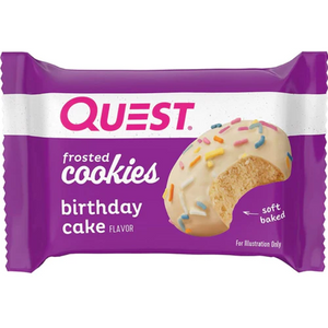 Quest Frosted Cookie - Birthday Cake - 1 Cookie
