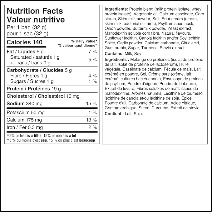 Quest Protein Chips - Crème sure et oignon - 1 sachet