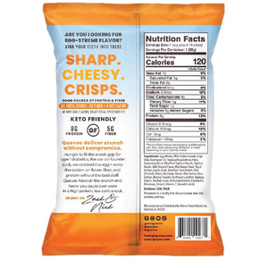 Chips protéinées de style pita Quevos Keto Friendly - Cheddar - Sac de 1 oz