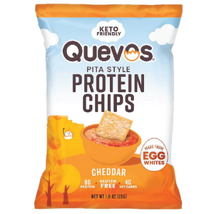 Chips protéinées de style pita Quevos Keto Friendly - Cheddar - Sac de 1 oz
