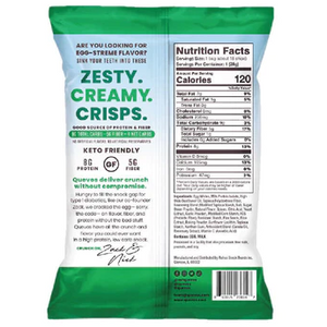 Quevos Keto Friendly Pita Style Protein Crisps - Sour Cream & Onion - 1 oz bag