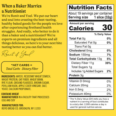 Royo Bread Company - Low Carb Artisan Bread - 1 loaf