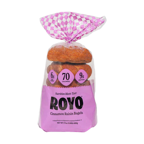 Royo Bread Company - Low Carb Bagels - Cinnamon Raisin - 6 bagels