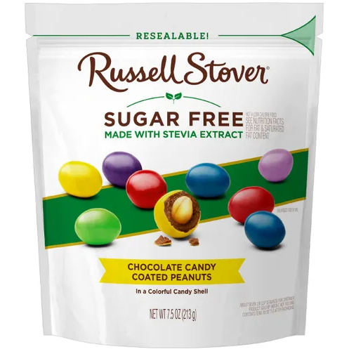 Russell Stover - Sugar Free Chocolate Candy Coated Peanuts 7.5 oz