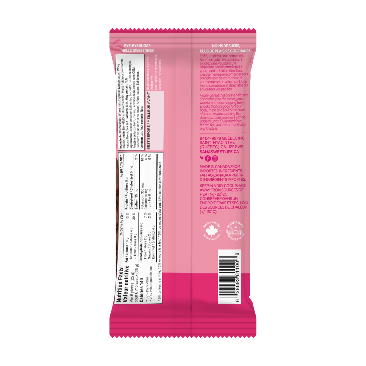 Sana - Chocolaty Bar - Milk Chocolaty Classic - 75g