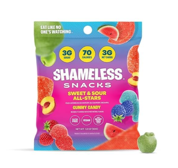 Shameless Snacks - Gummy Candy - Sweet & Sour All-Stars - 50g