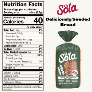 Sola - Keto Friendly Bread - Deliciously Seeded - 14 oz bag