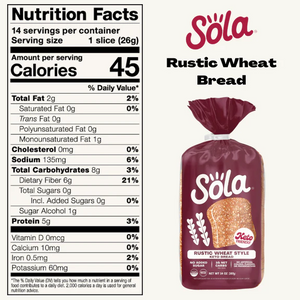 Sola - Keto Friendly Bread - Rustic Wheat - 14 oz bag