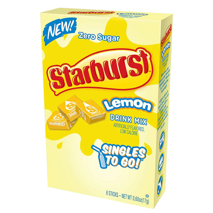 Starburst Zero Sugar Singles-to-Go - Lemon - 6 sticks