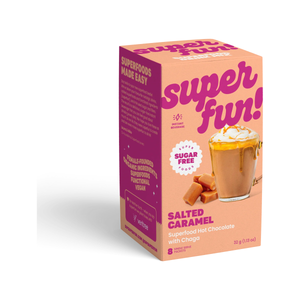 Superfun - Superfood Hot Chocolate - Salted Caramel with Chaga - 8 packets