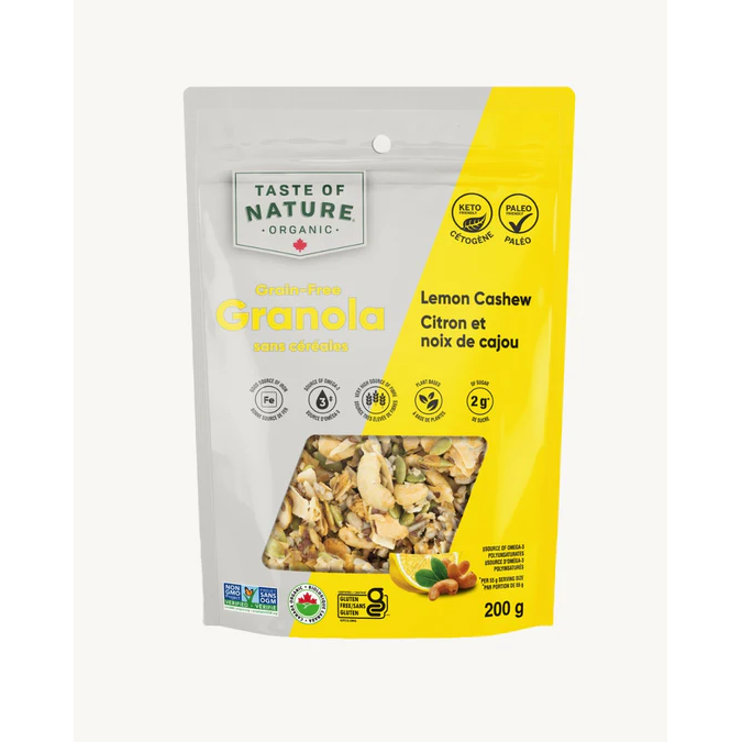 Taste of Nature - Organic Grain Free Granola - Lemon Cashew - 200g
