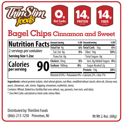 *ThinSlim Foods - Bagel Chips - Cinnamon and Sweet