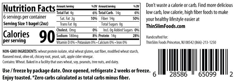 ThinSlim Foods - Zero Net Carb - Bagels - Plain