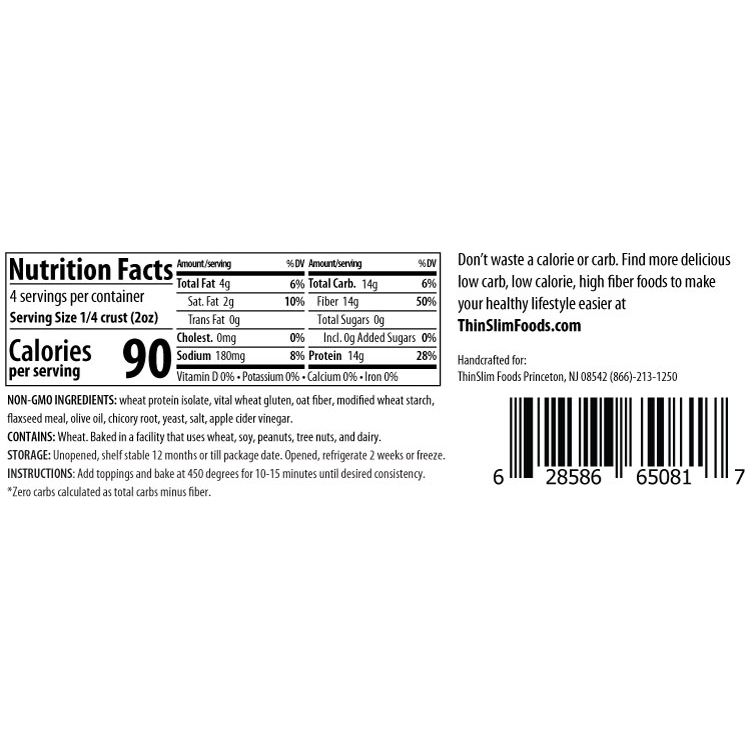 ThinSlim Foods - Zero Net Carb Pizza Crust - 8oz