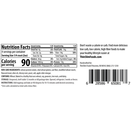 ThinSlim Foods - Zero Net Carb Pizza Crust - 8oz