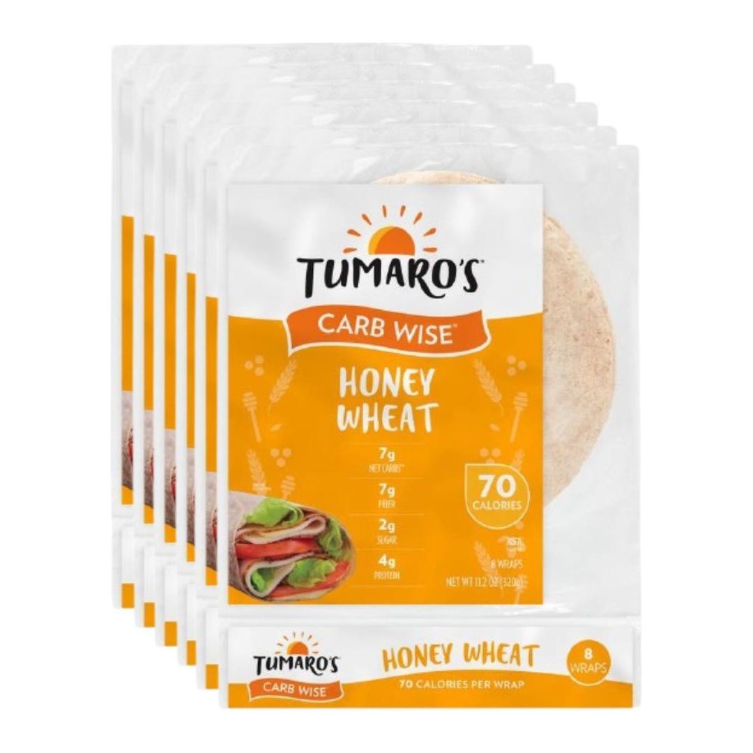 Tumaro's - Carb Wise Warp - Honey Wheat - ** 6 Bags ** (8 wraps per bag)