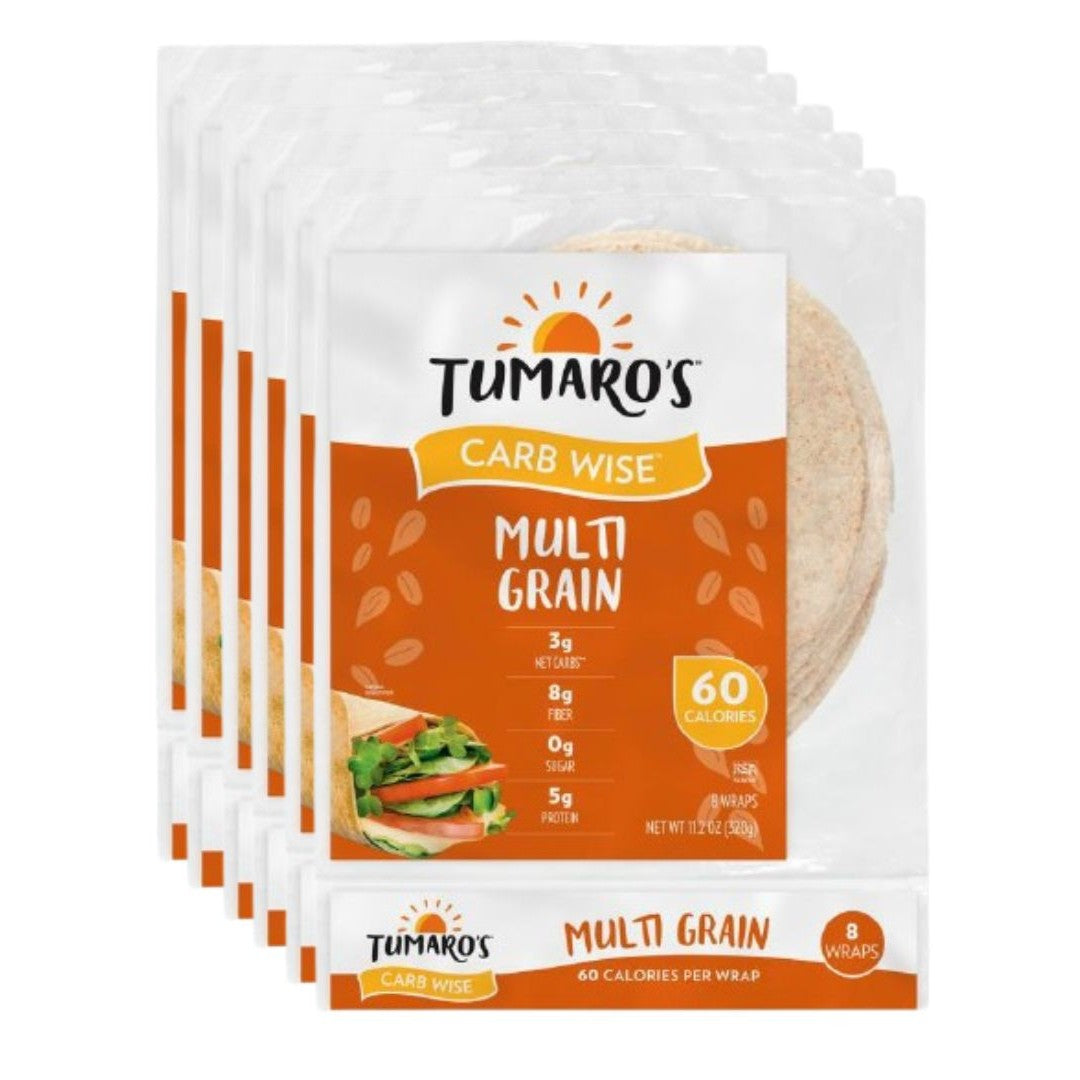 Tumaro's - Carb Wise Warp - Multi Grain - ** 6 Bags ** (8 wraps per bag)