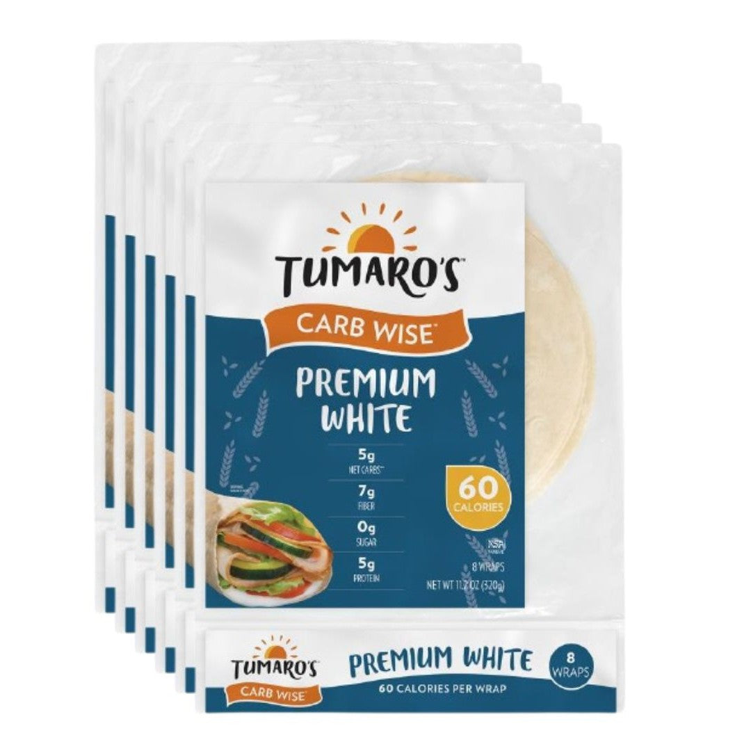 Tumaro's - Carb Wise Warp - Premium White - ** 6 Bags ** (8 wraps per bag)