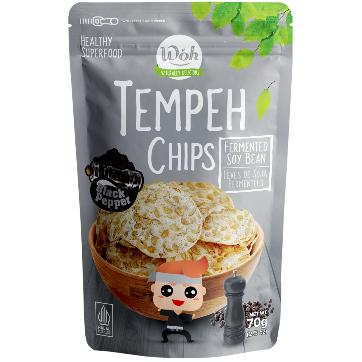 WOH - Tempeh Chips - Black Pepper - 70g