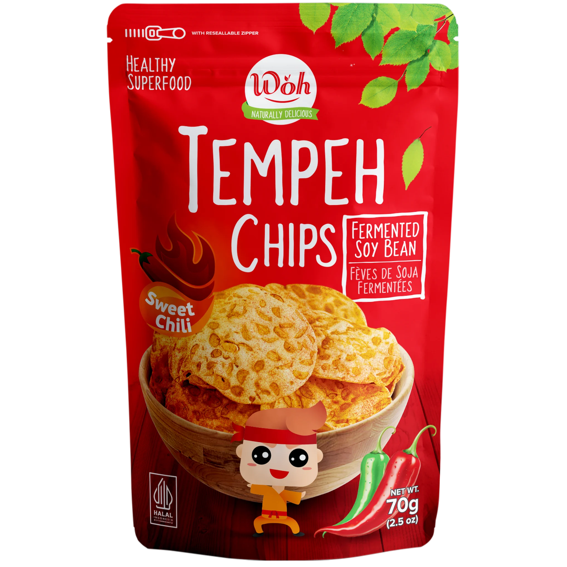 WOH - Tempeh Chips - Sweet Chilli - 70g