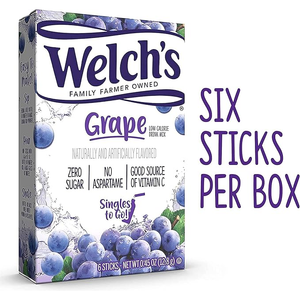 Welch's Zero Sugar Singles-to-Go - Raisin - 6 bâtonnets