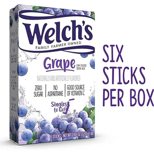 Welch's Zero Sugar Singles-to-Go - Raisin - 6 bâtonnets