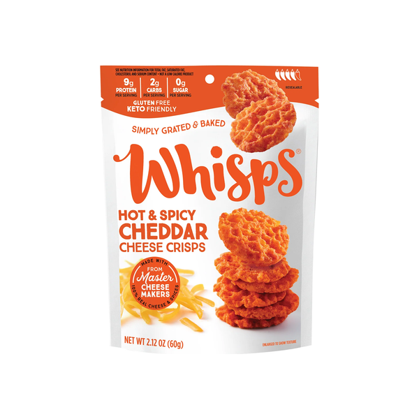 Whisps Cheese Crisps Hot & Spicy 2.12oz Low Carb Canada