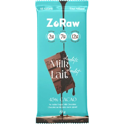 ZoRaw Keto Chocolates - Milk Chocolate Bar With Protein - 52g