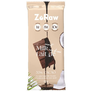ZoRaw Keto Chocolates - Coconut Milk 55% Chocolate Bar With Protein - 52g