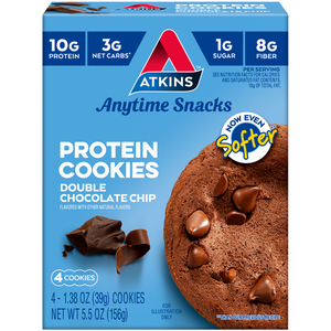 Atkins - Biscuits protéinés - Double pépite de chocolat - 4 Biscuits