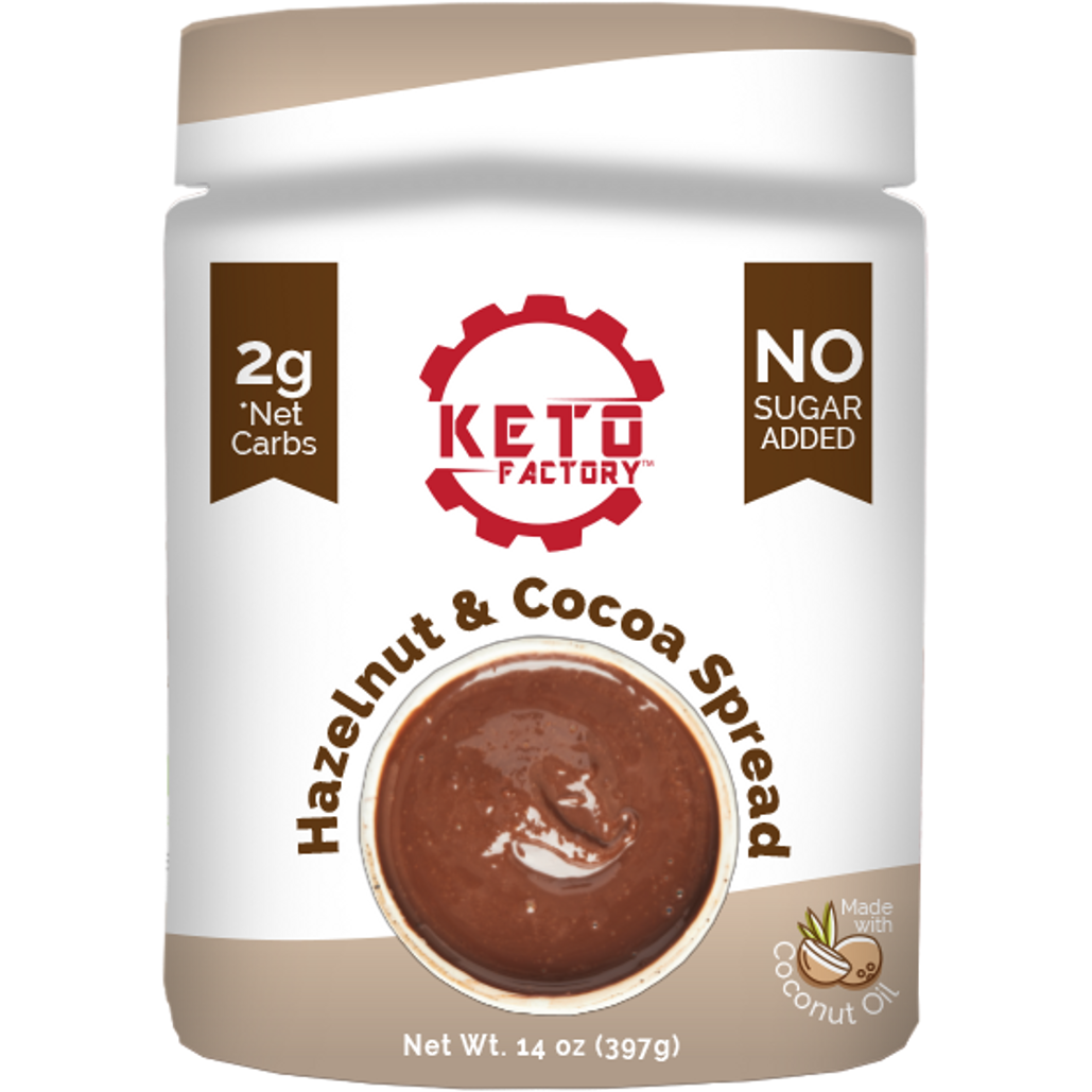 *(Best Before 31 Oct, 23 )Keto Factory -Spread - Hazelnut and Cocoa - 14 oz