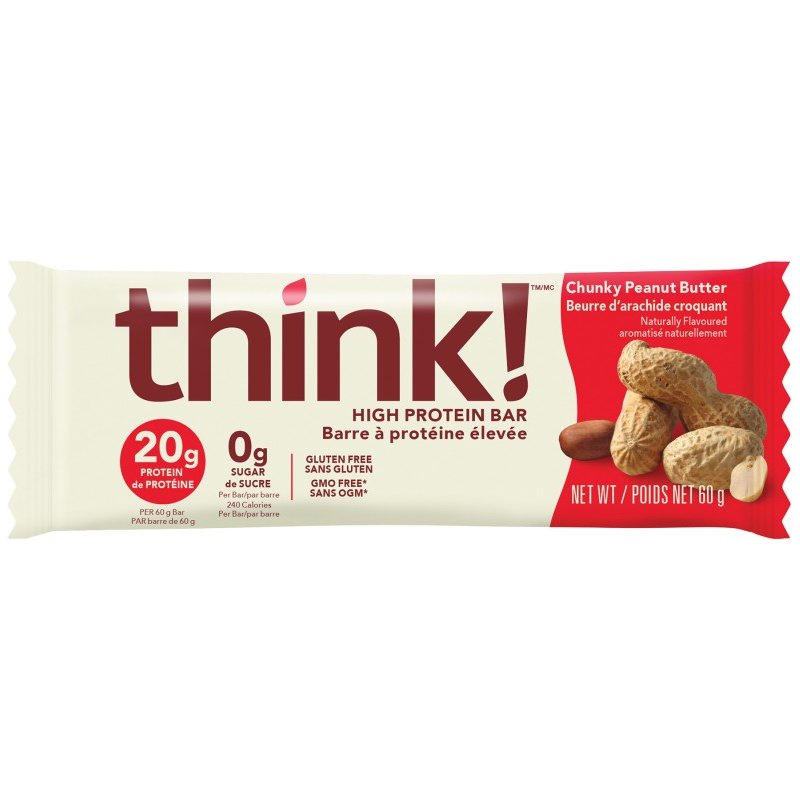 *(Best Before 4 Jun, 25) think! - High Protein Bar - Chunky Peanut Butter