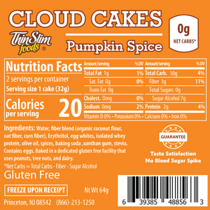 ThinSlim Foods - Cloud Cakes - Épices à la citrouille - paquet de 2