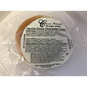 Chatila - Donut sans sucre ajouté - Donuts à la vanille fourrés à la crème au chocolat - Single