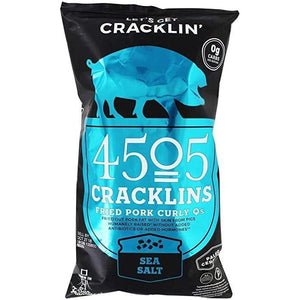 4505 Cracklins Fried Pork Curly Qs - Sel de mer - Sac de 3 oz